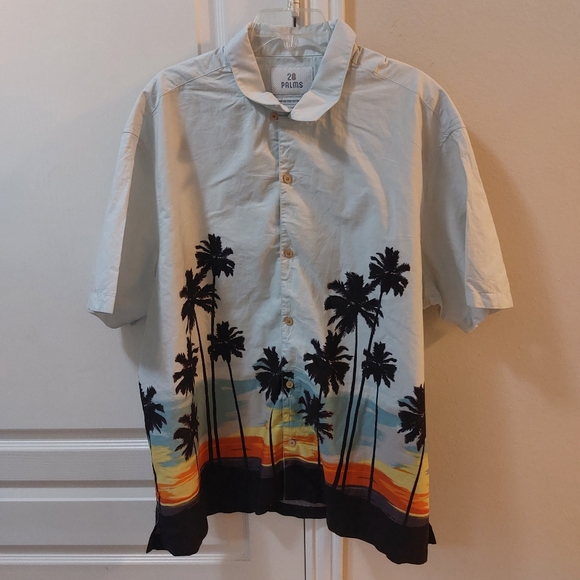 28 Palms Hawaiian Men's Button-down Short Sleeve Shirt Size XXL - Picture 7 of 7